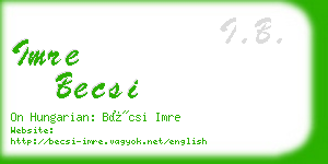 imre becsi business card